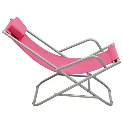 vidaXL Hojdacie stoličky 2 ks oceľové ružové