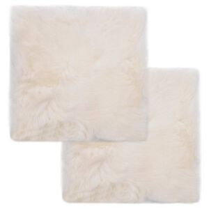 vidaXL Podsed&aacute;ky na stoličky 2 ks biele 40 x 40 cm prav&aacute; ovčia kožu&scaron;ina