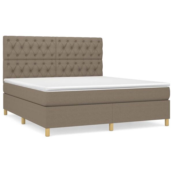 vidaXL Posteľn&yacute; r&aacute;m boxspring s matracom sivohned 160x200 cm l&aacute;tka