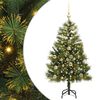 vidaXL Umel&yacute; vianočn&yacute; stromček s pni&scaron;kami Zelen&aacute; 150 cm PVC a PE a kov