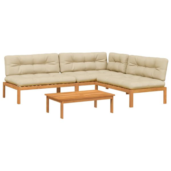 vidaXL 4-dielna z&aacute;hradn&aacute; paletov&aacute; s&uacute;prava pohoviek s vank&uacute;&scaron;mi ak&aacute;cia