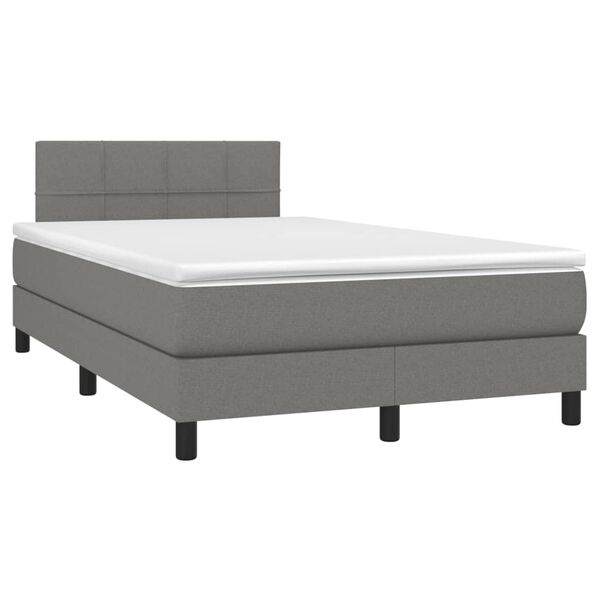 vidaXL Boxspring posteľ s matracom, tmavosiv&aacute; 120x190 cm, l&aacute;tka