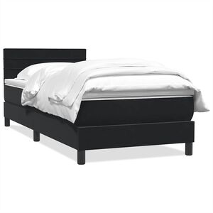 vidaXL Posteľn&yacute; r&aacute;m boxspring s matracom čierny 90x210 cm zamat