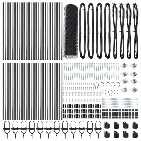 vidaXL Plot s stĺpmi Sivá 0.6 x 100 m Ocel potiahnutá PVC