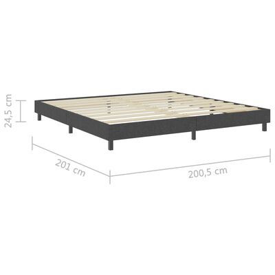 vidaXL Rám na boxspring posteľ, sivý, látka 200x200 cm