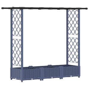 vidaXL Vyv&yacute;&scaron;en&yacute; z&aacute;hon s mriežkou a strechou Siv&aacute; 164 x 40 x 121 cm PP