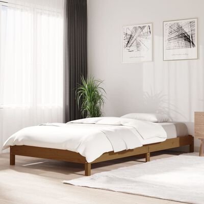 vidaXL Stohovateľná posteľ medovohnedá 90x190 cm borovicový masív