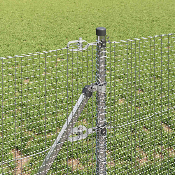 vidaXL Stĺp na plot. Strieborn&aacute; 10 x 0,6 m (16 x 16 mm sieťka) Oceľ