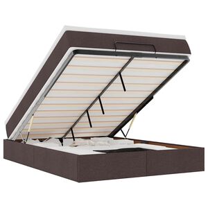 VidaXL Osmansk&aacute; posteľ s matracom Tmavohned&aacute; 140x190cm L&aacute;tka