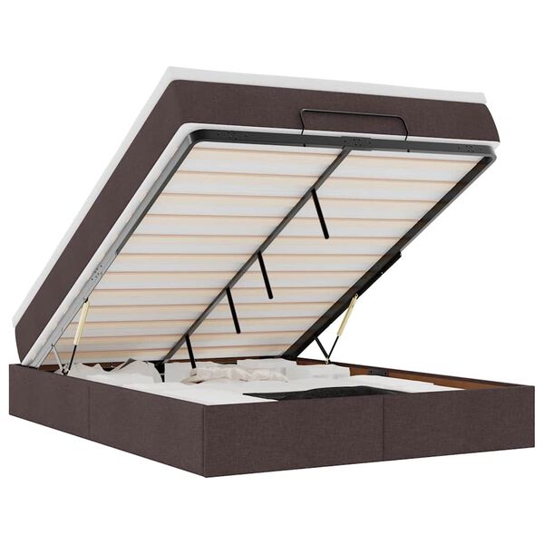 VidaXL Osmansk&aacute; posteľ s matracom Tmavohned&aacute; 140x190cm L&aacute;tka