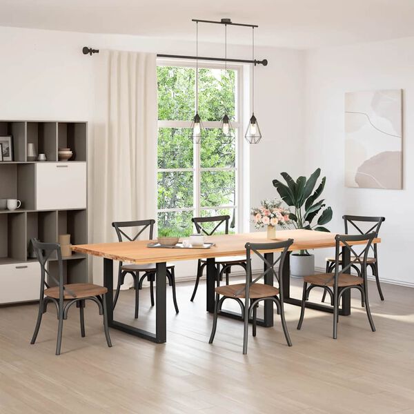 vidaXL Nohy k jed&aacute;lensk&eacute;mu stolu v tvare U, 3 ks, čierne, 100 x (72-73) cm, oceľov&eacute;