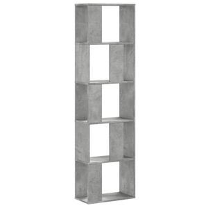 vidaXL Knižnica 5 pol&iacute;c bet&oacute;novosiv&aacute; 45x23,5x162,5 cm kompozit. drevo