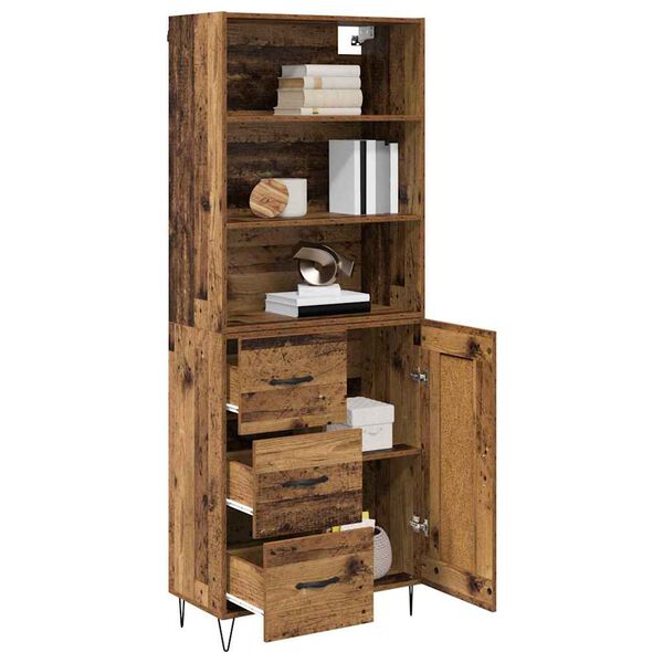 vidaXL Highboard so z&aacute;suvkou 2 pcs Star&eacute; drevo Kompozitn&eacute; drevo