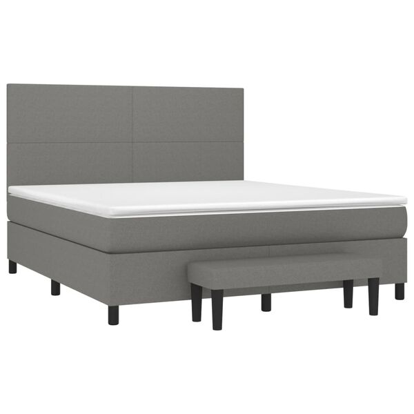 vidaXL Boxspring posteľ s matracom tmavosiv&aacute; 160x200 cm l&aacute;tka