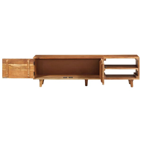 vidaXL TV skrinka, ak&aacute;ciov&yacute; mas&iacute;v s medov&yacute;m n&aacute;terom 140x30x40 cm