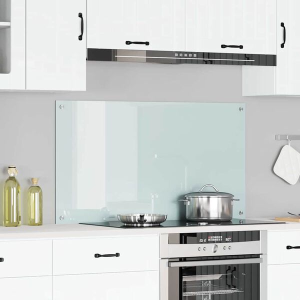 vidaXL Kuchynsk&yacute; backsplash Biela 110 x 60 cm tvrden&eacute; sklo