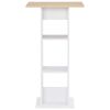 vidaXL Barov&yacute; st&ocirc;l, biely a dub sonoma 60x60x110 cm