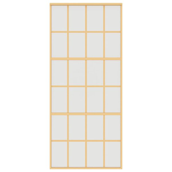 vidaXL Posuvn&eacute; dvere zlat&eacute; 90x205 cm matn&eacute; ESG sklo a hlin&iacute;k