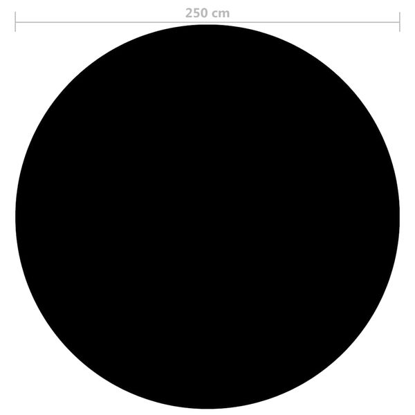 vidaXL Bazénová plachta, čierna 250 cm, PE