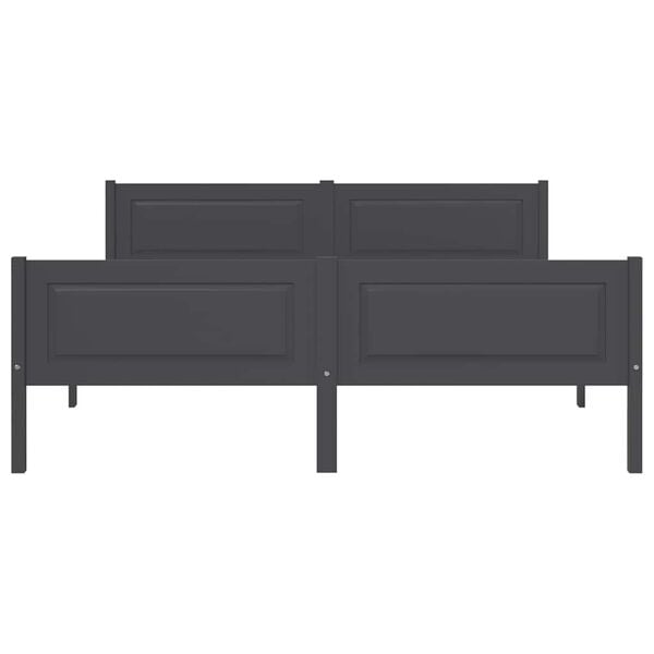 vidaXL Posteľný rám borovicový masív sivý 120x200 cm