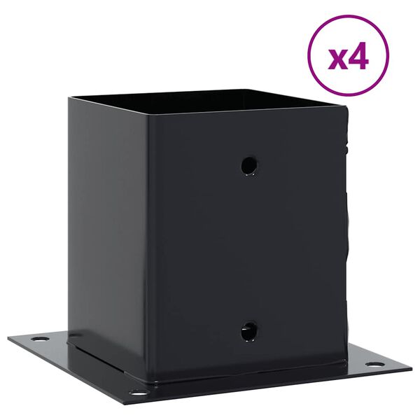 vidaXL podstavce stĺpikov &scaron;tvorcov&eacute; 4 ks Antracit 101x101 mm