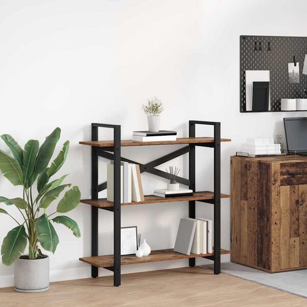 vidaXL Reg&aacute;l na knihy Star&eacute; drevo 100 x 33,5 x 102 cm Kompozitn&eacute; drevo