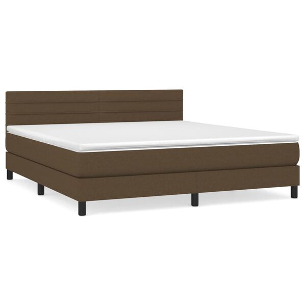 vidaXL Boxspring posteľ s matracom tmavohned&aacute; 180x200 cm l&aacute;tka