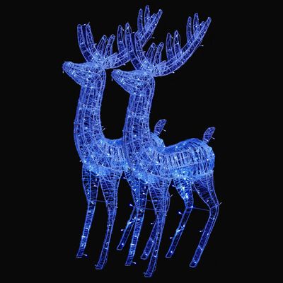 vidaXL XXL Akrylové vianočné soby 250 LED 2 ks 180 cm modré