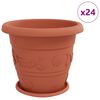 vidaXL Kvetin&aacute;če 24 ks Tehlovo červen&aacute; &Oslash; 39 x 32 cm Plast