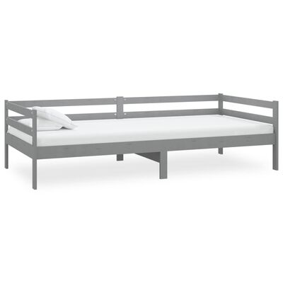 vidaXL Denná posteľ s matracom 90x200 cm, sivá, borovicový masív