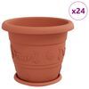 vidaXL Kvetin&aacute;če 24 ks Tehlovo červen&aacute; &Oslash; 34 x 28 cm Plast