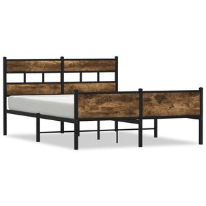 vidaXL Kovov&yacute; posteľn&yacute; r&aacute;m bez matraca dymov&yacute; dub 160x200 cm
