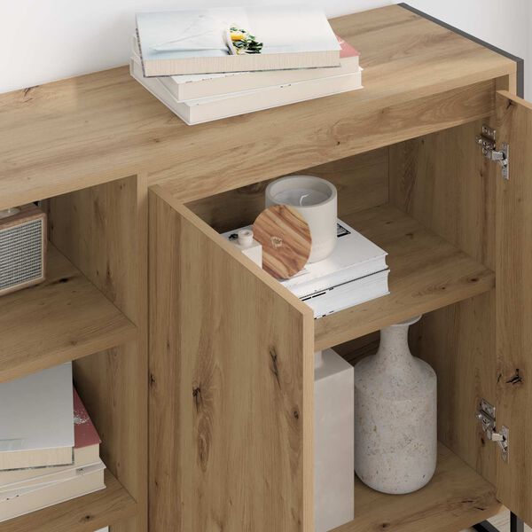 vidaXL Bočn&aacute; skrinka Remeseln&iacute;cky dub 96.5 x 30 x 75 cm