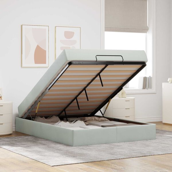 vidaXL R&aacute;m postele s matracom s matracmi 2 pcs Svetlosiv&aacute; Zamat