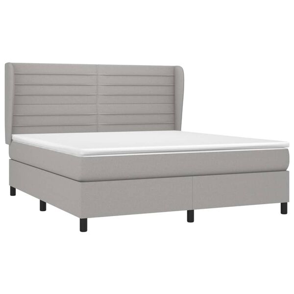 vidaXL Boxspring posteľ s matracom svetlosiv&aacute; 100x200 cm l&aacute;tka