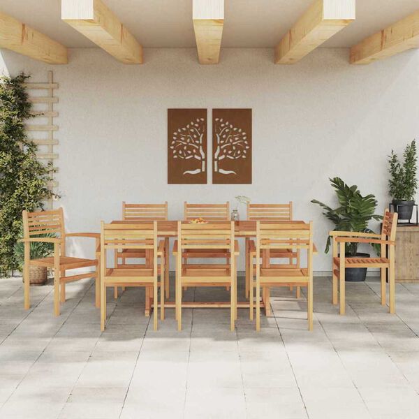 vidaXL Stolička 8 pcs Hned&aacute; 56 x 55 x 90.5 cm Hust&eacute; teakov&eacute; drevo