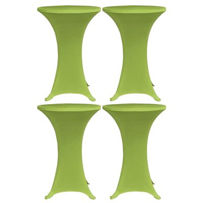 vidaXL Naťahovacie obrusy na stôl 4 ks zelené 70 cm