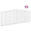 vidaXL Obl&uacute;kov&eacute; gabionov&eacute; ko&scaron;e 6 ks 400x30x140/160 cm pozink. železo