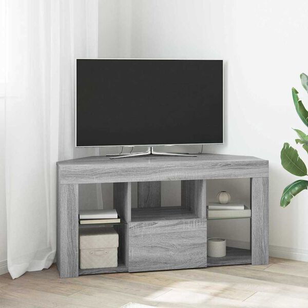 vidaXL Rohový LED TV kabinet Nástenný Sivý Sonoma 106 x 40 x 50 cm