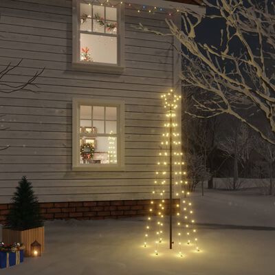 vidaXL Vianočný stromček s hrotom 108 teplých bielych LED 180 cm