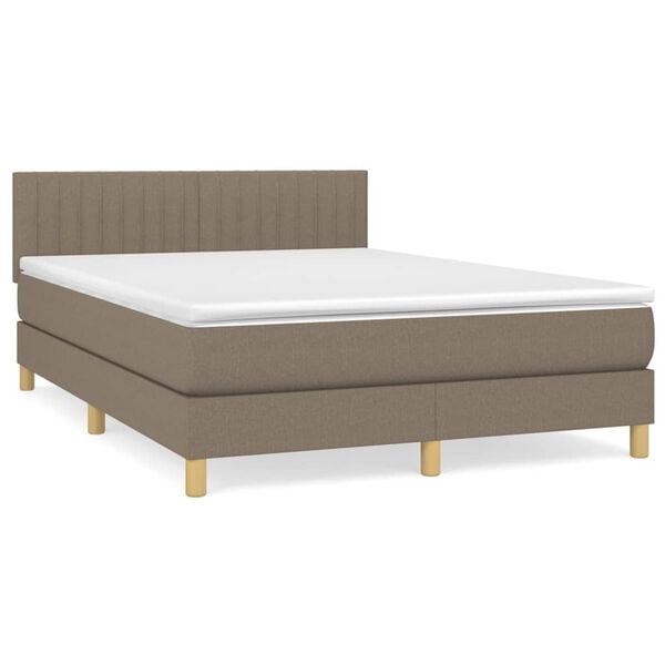 vidaXL Boxspring posteľ s matracom sivohned&yacute; 140x190 cm l&aacute;tka
