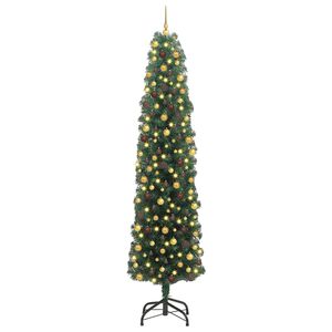 vidaXL Umel&yacute; vianočn&yacute; stromček Zelen&aacute; 240 cm PVC, oceľ a plast