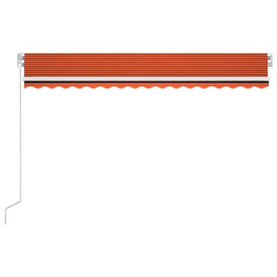 vidaXL Ručne zaťahovacia markíza s LED 400x300 cm oranžová a hnedá