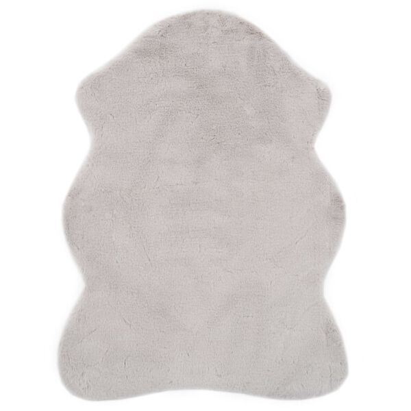 vidaXL Koberec 65x95 cm siv&yacute; umel&aacute; kr&aacute;ličia kožu&scaron;ina