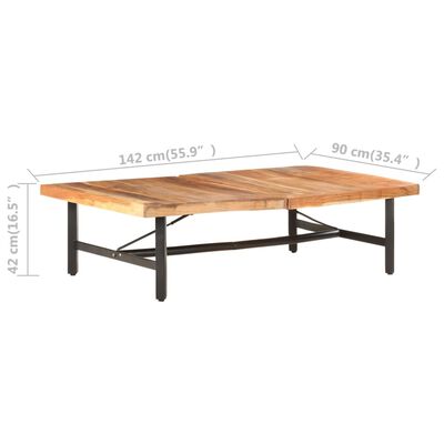 vidaXL Konferenčný stolík 142x90x42 cm masívne akáciové drevo