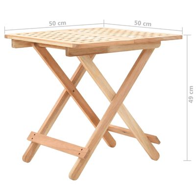vidaXL Skladací príručný stolík z orechového dreva 50x50x49 cm