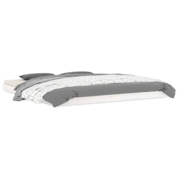 vidaXL R&aacute;m postele biely 150x200 cm Super King Size mas&iacute;vna borovica