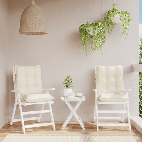 vidaXL Podložky na stoličky n&iacute;zke operadlo 2ks kr&eacute;mov&eacute; oxfordsk&aacute; l&aacute;tka