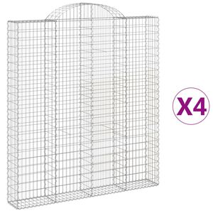 vidaXL Obl&uacute;kov&yacute; gabionov&yacute; k&ocirc;&scaron; 4 ks 200x30x220/240cm pozinkovan&eacute; železo