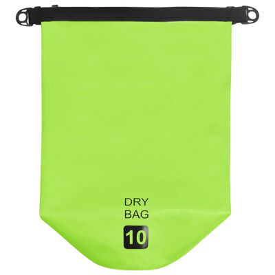 vidaXL Suchá taška zelená 10 l PVC